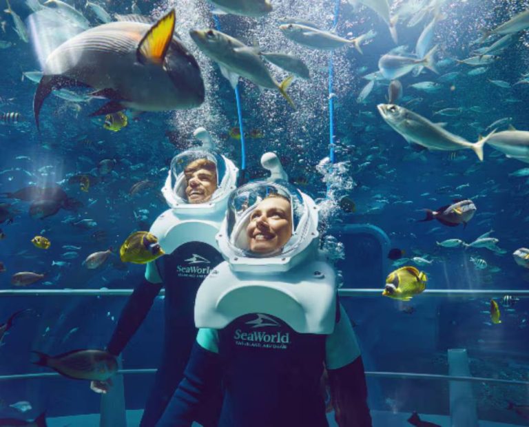 Quer caminhar no fundo do mar? Experimente o Underwater Walking Tour em Abu Dhabi