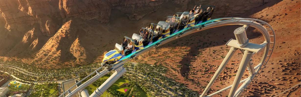Arábia Saudita inaugura montanha-russa mais rápida do mundo no complexo Qiddiya City
