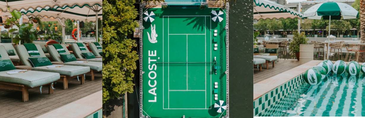Tênis sobre a água: Le Club Lacoste Melbourne cria clube flutuante na Austrália