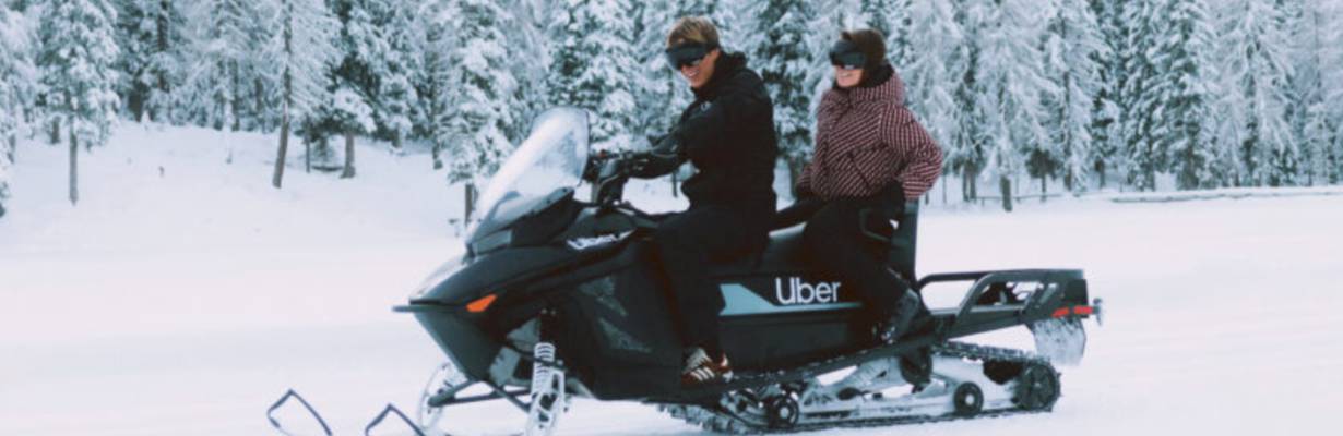 Uber lança snowmobile nas Dolomitas para as Olimpíadas de Inverno - gratuito!