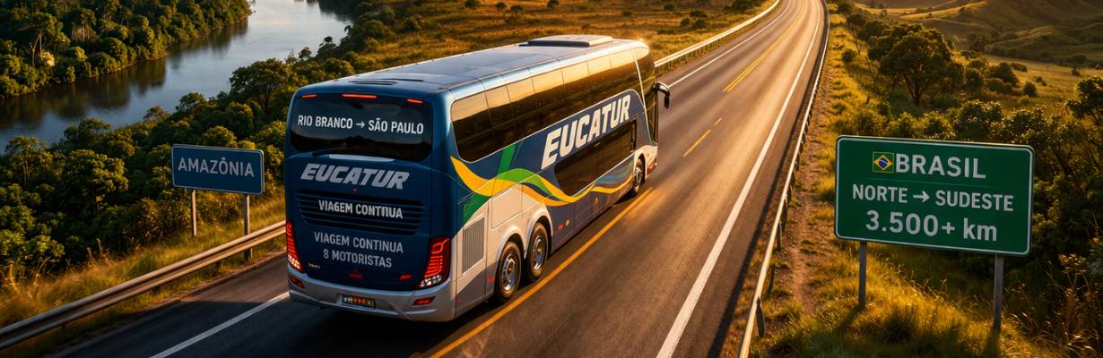 A maior viagem de ônibus do Brasil tem 8 trocas de motoristas