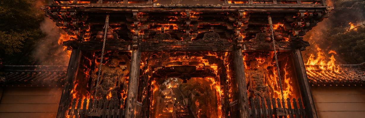 Japão registra incêndio em templo budista que abrigava famosa “Chama Eterna”