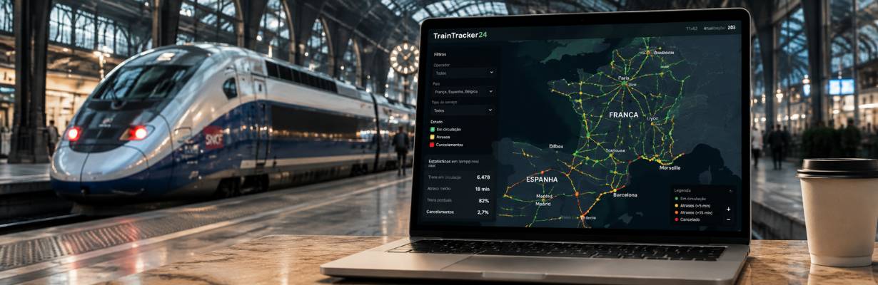 Novo “Flightradar dos trens” permite acompanhar viagens em tempo real na Europa